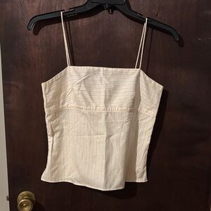 J. Crew Cream and Pink Striped Camisole